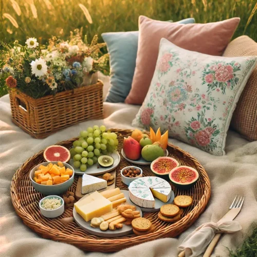 A_cozy_outdoor_picnic_setup_with_a_woven_serving_t