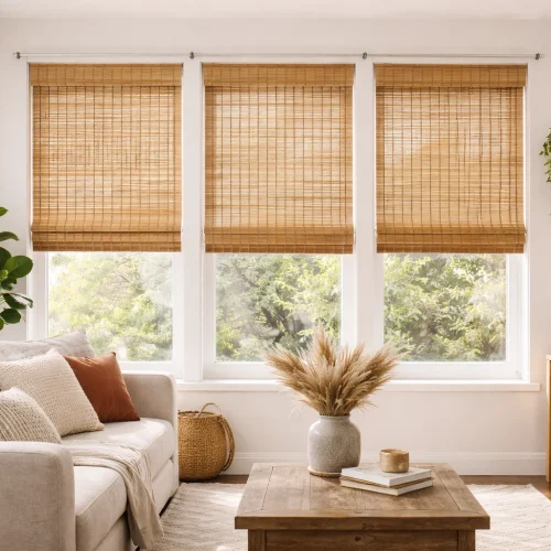 How to Hang Bamboo Shades Without Drilling 2