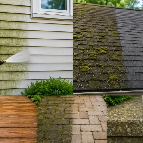 How to Remove Algae, Moss, and Lichen From Exterior Surfaces