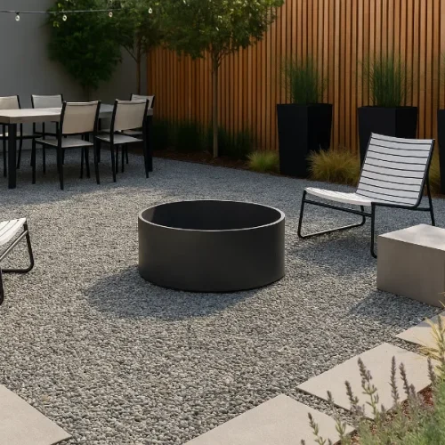 Modern Pea Gravel Patio 1