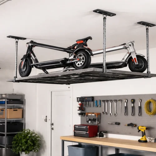 Overhead Garage Storage for Scooters 1