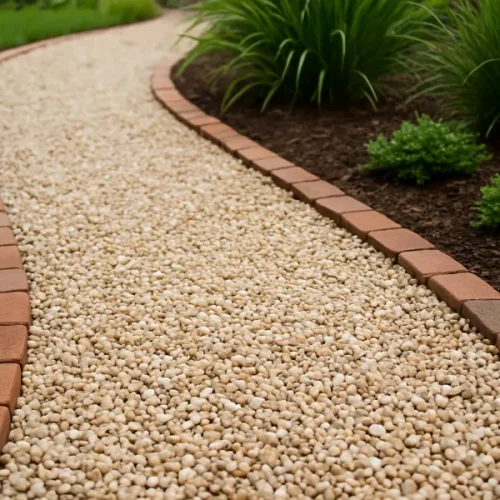 Pea Gravel Path with Edging 4
