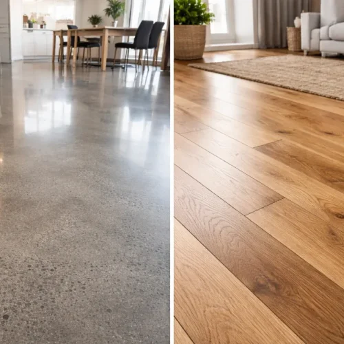Polished Concrete vs Hardwood Flooring
