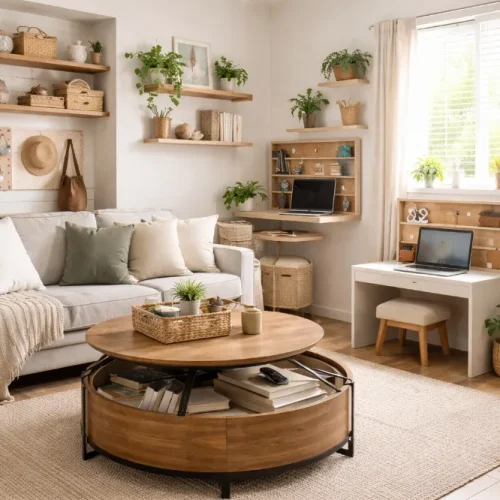 Small Living Room Into a Multi-Functional Space With DIY Solutions