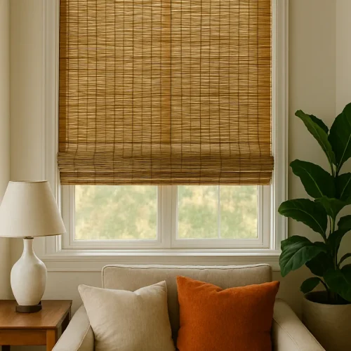 bamboo blinds indoor living room