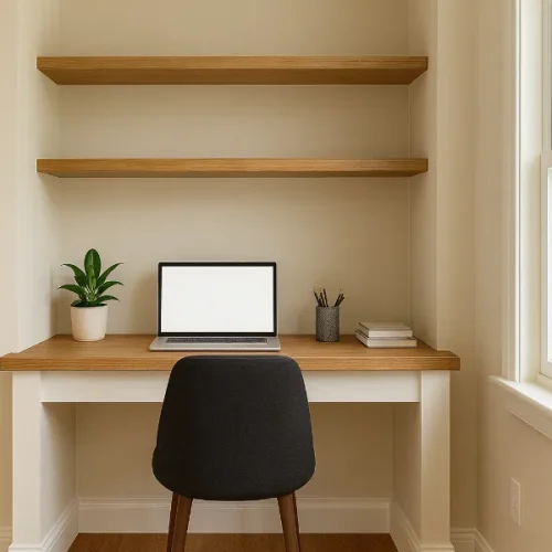 built in desk alcove 1