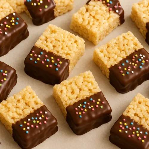 chocolate dipped rice krispies 1
