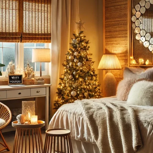 cozy and peaceful holiday guest room