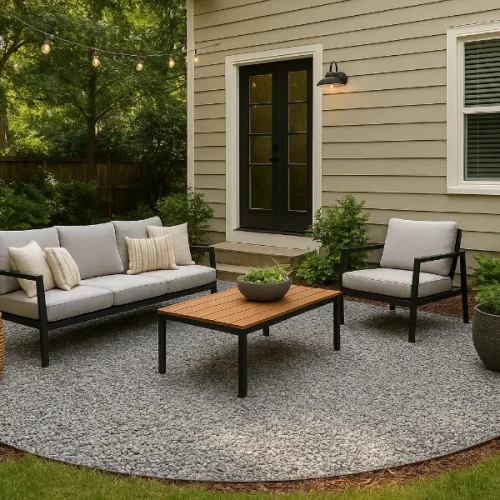 crushed stone patio 1