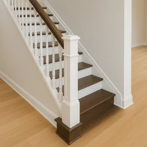 dark wood stairs with light wood floors 1