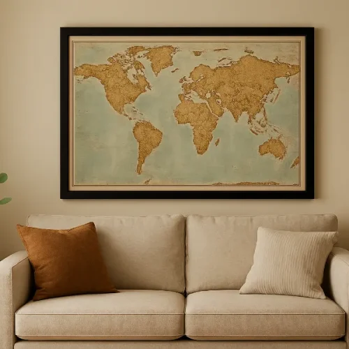 framed world map 1