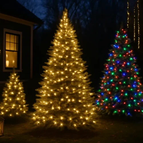 how to decorate outdoor trees with lights (1)