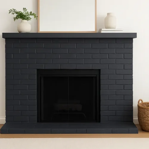 modern painted brick fireplace 1