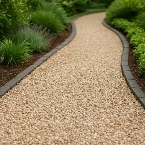 pea gravel walkway 1