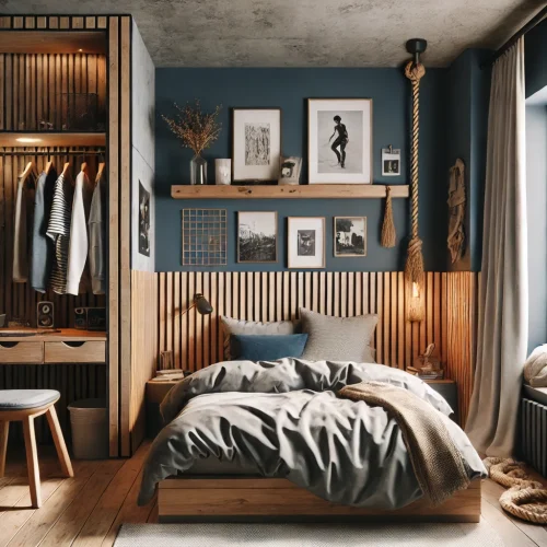 rugged and refined teen boy's room