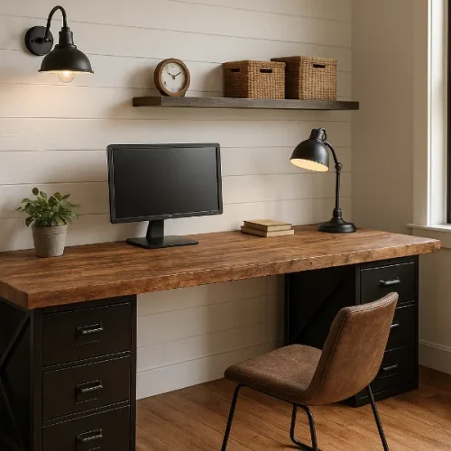 rustic industrial desk